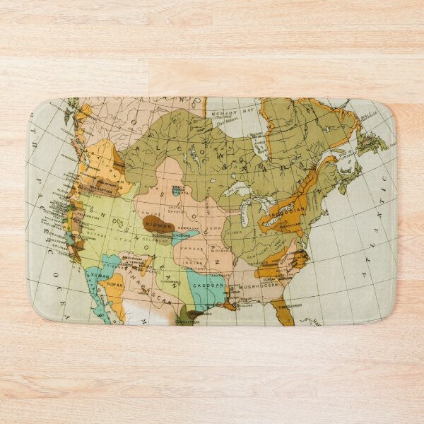 Item preview, Vintage Indigenous Tribal Map of North America designed and sold by UrbanEdgeArt.