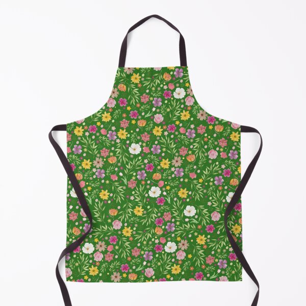 Artikelvorschau, Helles buntes Ditsy-Blumenmuster auf grünem Hintergrund entworfen und verkauft von IrisAndIvy.