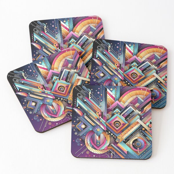 Item preview, Geometric décorative abstract desighn,neon colors designed and sold by Dogandesighn.