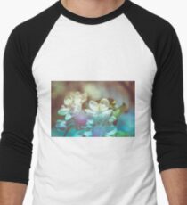 Apple blossoms over blurred nature background Men's Baseball ¾ T-Shirt