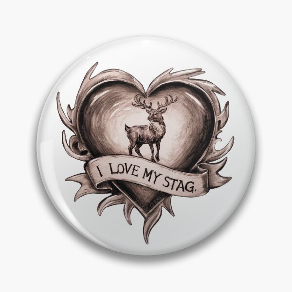 Item preview, I Love My Stag Pencil and wash design for the loving Vixen Hotwife designed and sold by Vixen-Games.