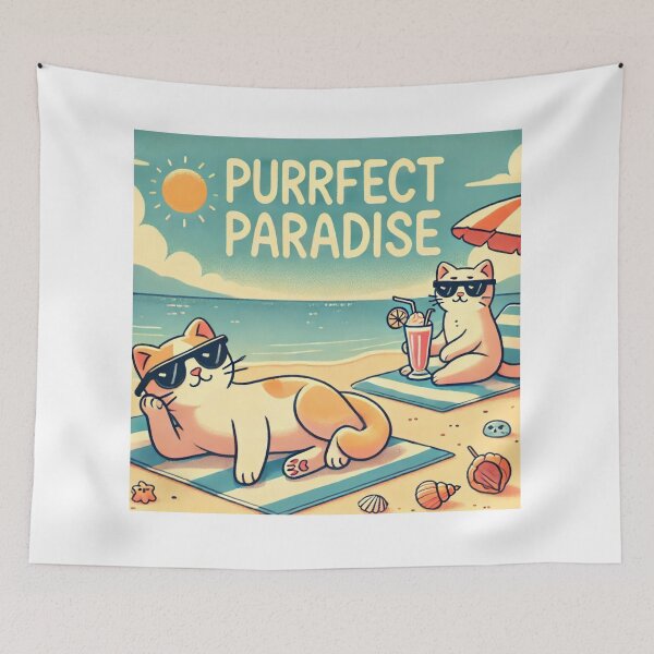 Item preview, Cat's at the beach in their Purrfect Paradise designed and sold by Picturit.