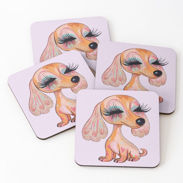 Item preview, Fashion Girly Pretty Preppy Dachshund Illustration designed and sold by Creative Brat Design Studio.