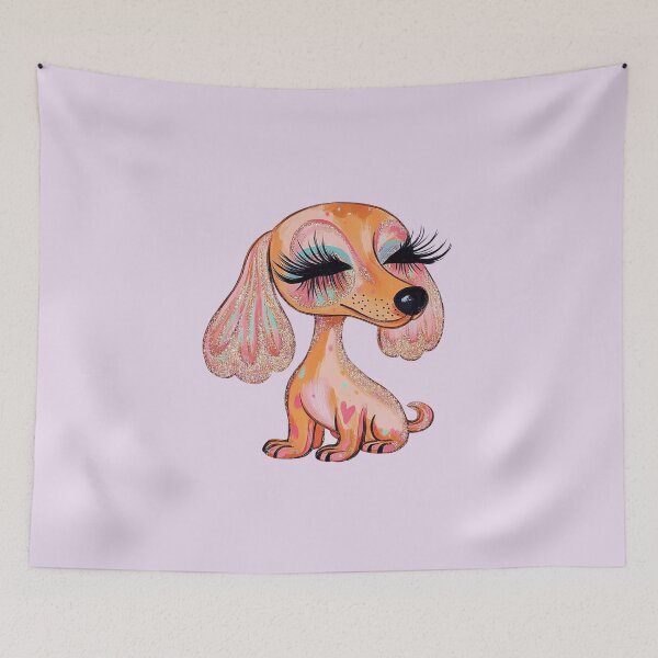 Item preview, Fashion Girly Pretty Preppy Dachshund Illustration designed and sold by Creative Brat Design Studio.