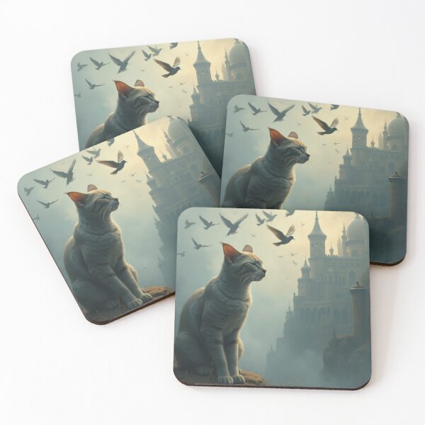 Item preview, Outdoor Cat with Birds designed and sold by HabitableMoons.