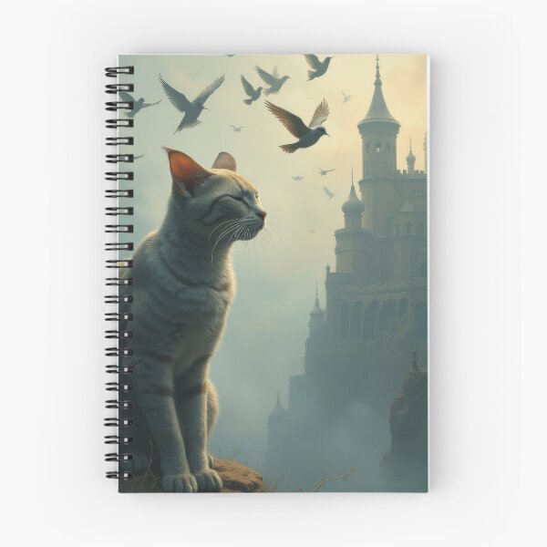 Item preview, Outdoor Cat with Birds designed and sold by HabitableMoons.