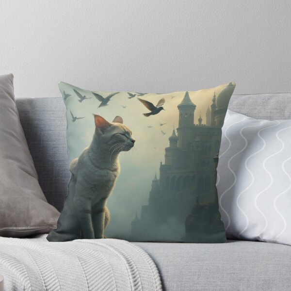 Item preview, Outdoor Cat with Birds designed and sold by HabitableMoons.
