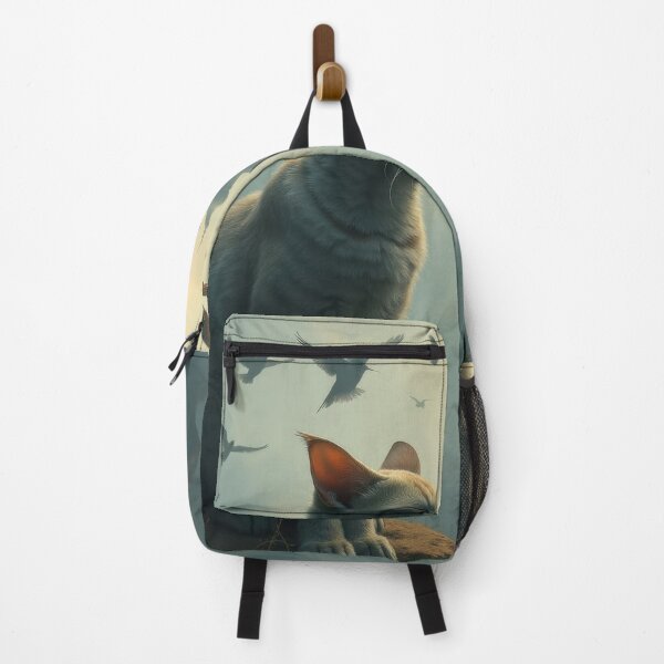 Item preview, Outdoor Cat with Birds designed and sold by HabitableMoons.