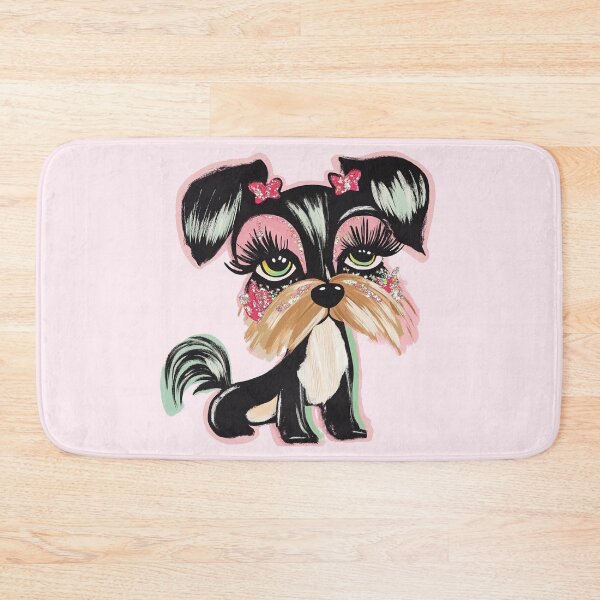 Item preview, Fashion Girly Pretty Preppy Mini Schnauzer Illustration designed and sold by Creative Brat Design Studio.