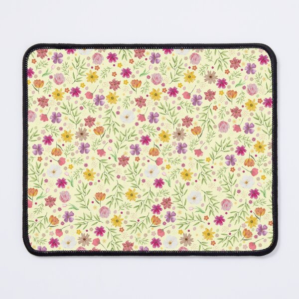 Item preview, Bright Colourful Ditsy Flower Pattern On Yellow Background designed and sold by IrisAndIvy.