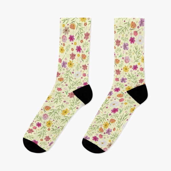 Item preview, Bright Colourful Ditsy Flower Pattern On Yellow Background designed and sold by IrisAndIvy.