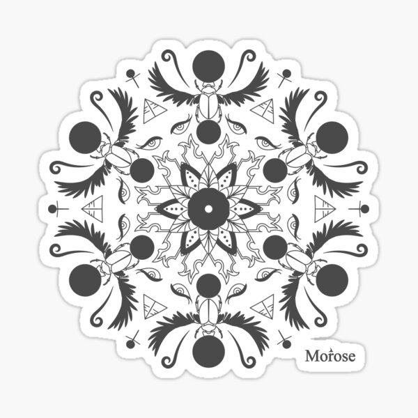 Item preview, Sacred Scarab Egyptian Mandala designed and sold by Morose-merch.