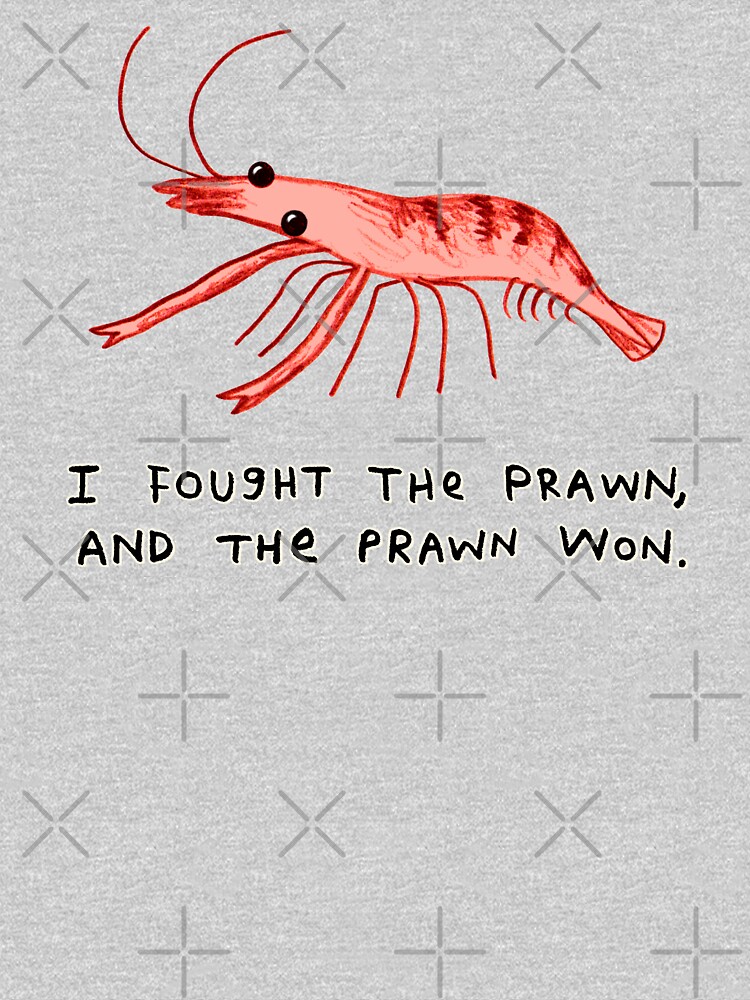 Thumbnail 3 of 3, Fitted Scoop T-Shirt, I Fought The Prawn designed and sold by SophieCorrigan.