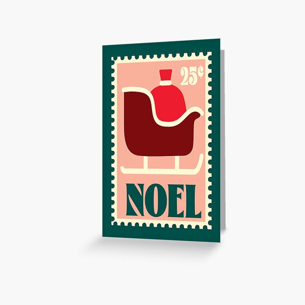 Aperçu de l'œuvre Conception de tampon typographique de Noël avec traîneau du Père Noël et sac rouge créée et vendue par Jdawnink.