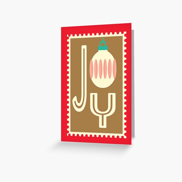 Aperçu de l'œuvre Conception de tampon typographique Joy avec boule de Noël créée et vendue par Jdawnink.