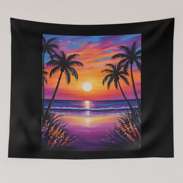 Item preview, Sunset Beach Tropical Palm Tree designed and sold by Fateh-Kro ⭐⭐⭐⭐⭐.