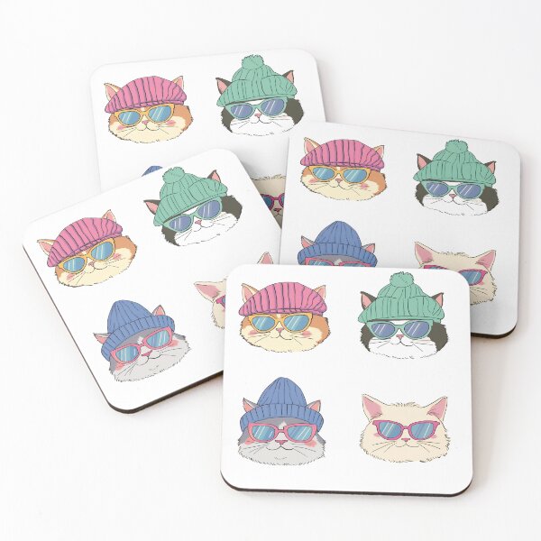 Item preview, Cool Cats in Beanies and Sunglasses Collection designed and sold by livein105.