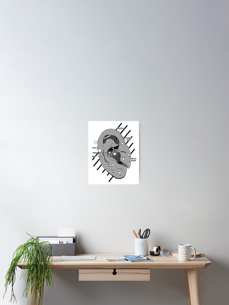 Ear Piercing Chart Poster