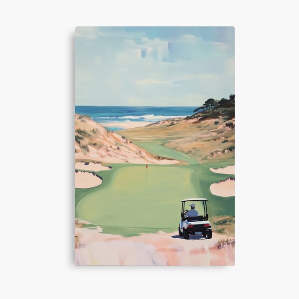 Item preview, Watercolor Golfers on Coastal Golf Course  designed and sold by Nova~Prints.