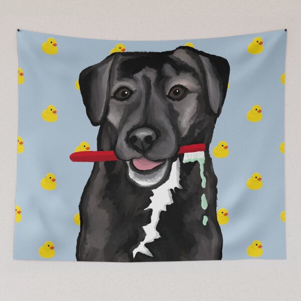 Item preview, Minty Fresh - Dog Brushing his teeth designed and sold by Quick Brown Fox Canada.