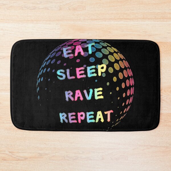 Item preview, Psychedelic Rave Ball Eat sleep rave repeat designed and sold by Hen-C-Art.