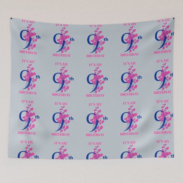 Item preview, 9th Birthday – Floral Celebration designed and sold by Grin22.
