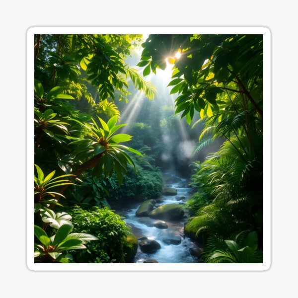 Item preview, Paradisiacal panorama in rainforest flair designed and sold by xpression81.
