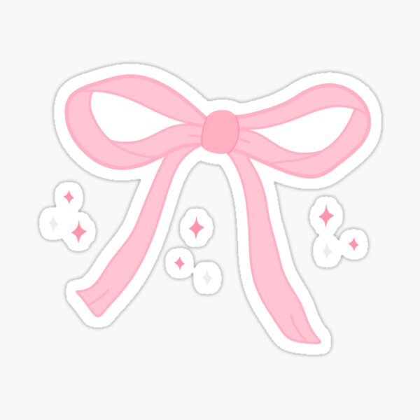 Item preview, Pink Bow Ribbon With Stars Sticker Pack designed and sold by PixelPalmPrints.