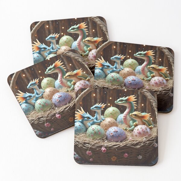 Item preview, D&D Easter Basket: Baby Dragons, Painted Eggs designed and sold by ACuriousshoppe.