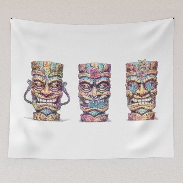 Item preview, Retro Tiki Wise statues designed and sold by Hen-C-Art.
