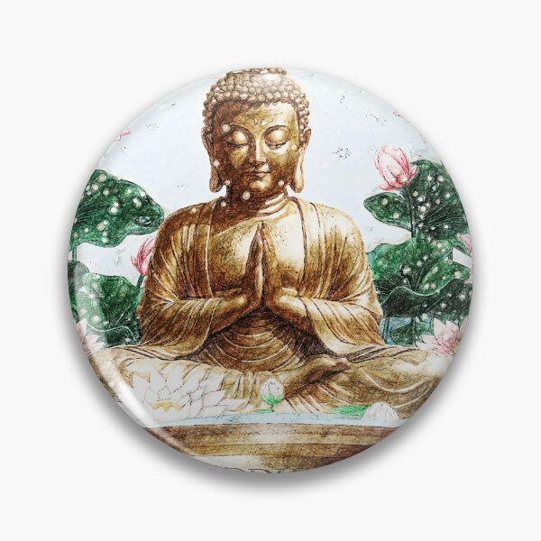 Item preview, buddha statue snow globe designed and sold by Hen-C-Art.