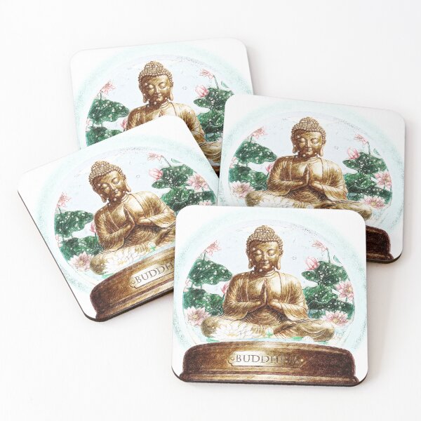Item preview, buddha statue snow globe designed and sold by Hen-C-Art.