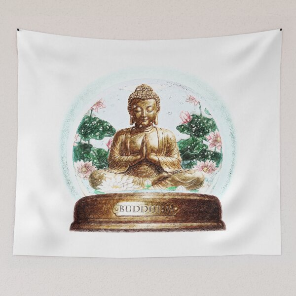 Item preview, buddha statue snow globe designed and sold by Hen-C-Art.