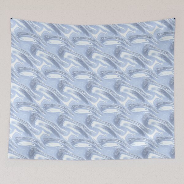 Item preview, Dark Blue to Silver Metallic Wave Design designed and sold by patternicco.