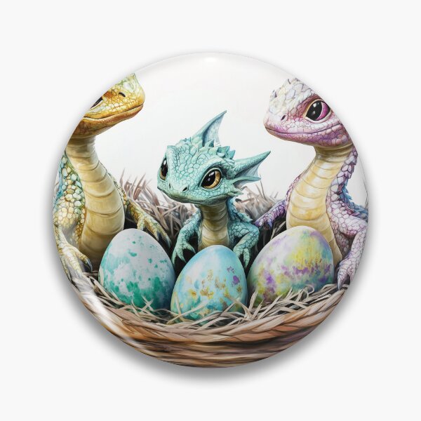 Artikelvorschau, Verzauberter Osterkorb: Babydrachen, bemalte Eier entworfen und verkauft von ACuriousshoppe.