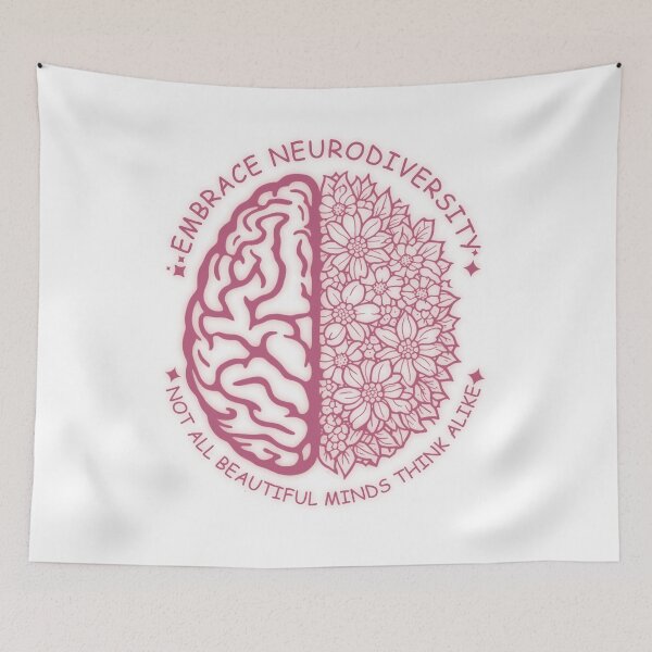 Item preview, Embrace Neurodiversity Brain Floral designed and sold by JerdbordinShop.