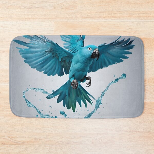 Item preview, Blue parrot macaw escaping water, fantasy jungle, designed and sold by Coolparrotgirl.