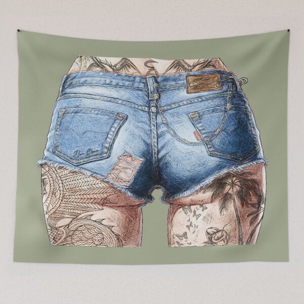 Item preview, Retro tattooed ass designed and sold by Hen-C-Art.