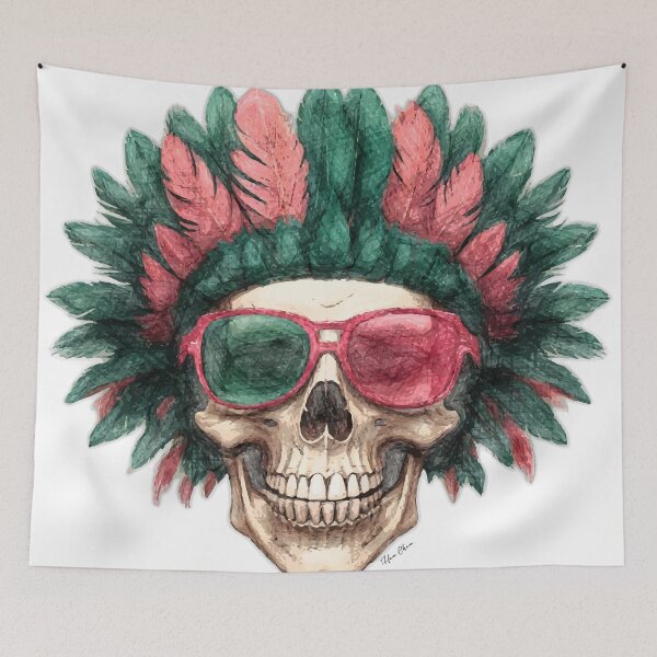 Item preview, Boho chic skull designed and sold by Hen-C-Art.