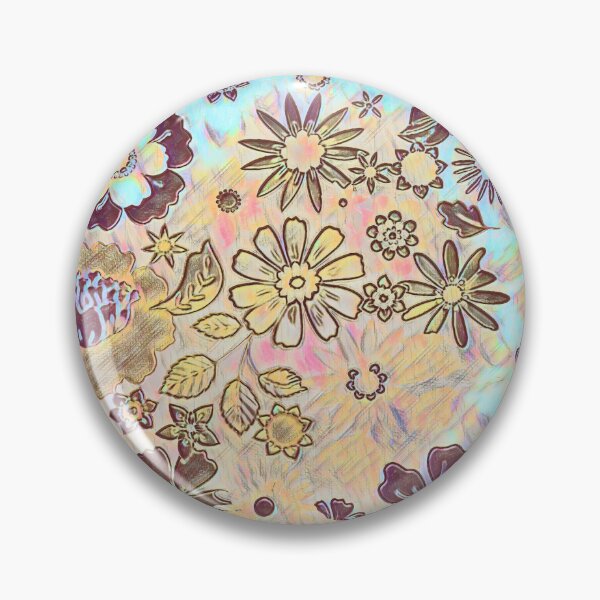 Item preview, Flowers retro circle designed and sold by Hen-C-Art.