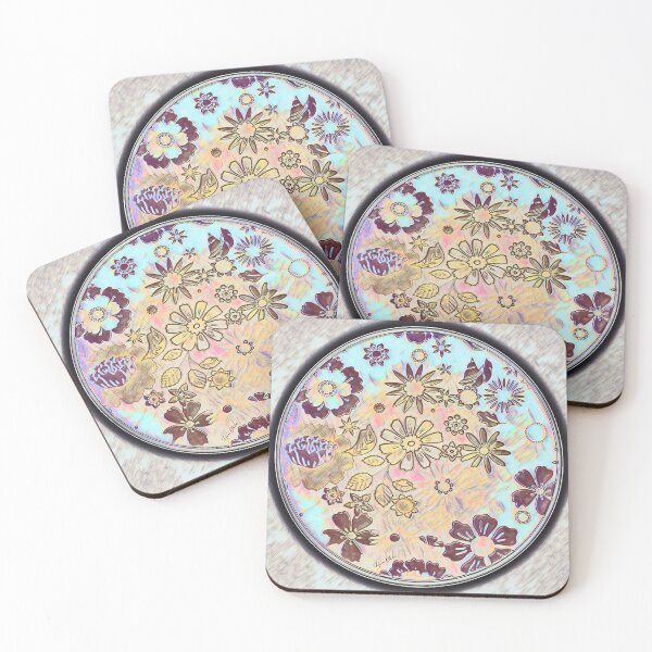 Item preview, Flowers retro circle designed and sold by Hen-C-Art.