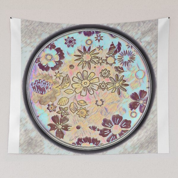 Item preview, Flowers retro circle designed and sold by Hen-C-Art.