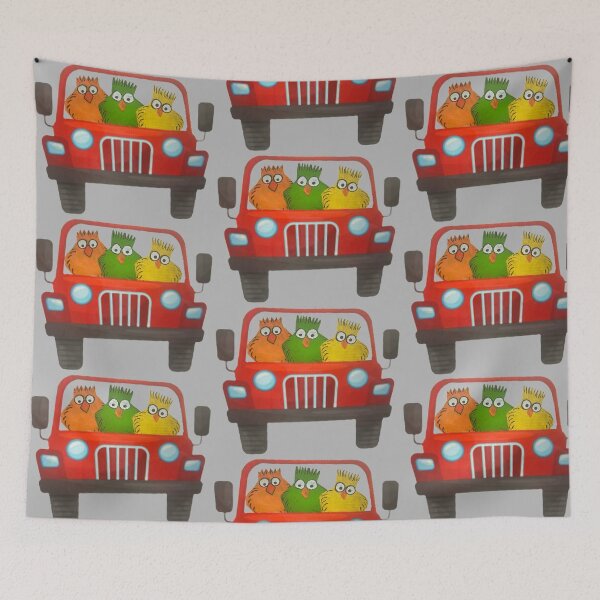 Item preview, Orange, green and yellow chickens on vacation  designed and sold by Lauracolleen3.