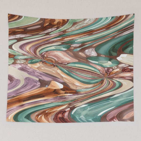 Item preview, abstract art retro colors designed and sold by Hen-C-Art.