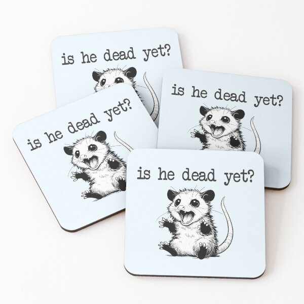 Item preview, Is He Dead Yet T-Shirts Hoodies Hats Anti Trump Funny Cute Screaming Opossums Possums Hate Donald Trump Humorous Tees Gifts Resistance designed and sold by allfreelance.