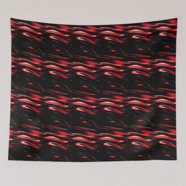 Item preview, Dark Chrome Red Gradient Wavy Metal Pattern designed and sold by patternicco.