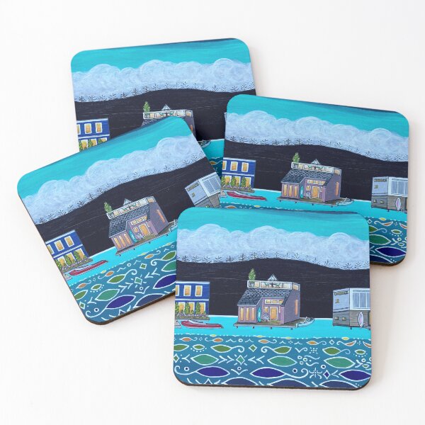 Item preview, Lake Union Floating Homes designed and sold by LauraWrightPaints.
