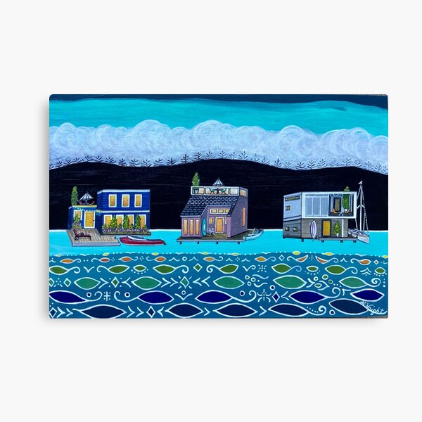 Item preview, Lake Union Floating Homes designed and sold by LauraWrightPaints.