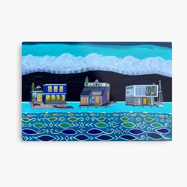 Item preview, Lake Union Floating Homes designed and sold by LauraWrightPaints.