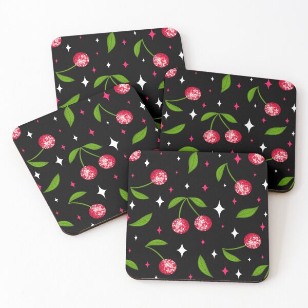 Item preview, Black Disco Ball Cherry Pattern designed and sold by Julie Erin Designs.